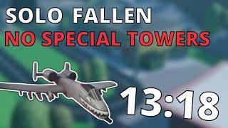 SOLO FALLEN SPEEDRUN WITH NO SPECIAL TOWERS  Roblox TDS