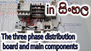 The three phase distribution  board and main components in Sinhala