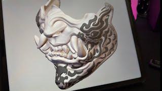 3D sculpting Oni Mask in Nomad Sculpt