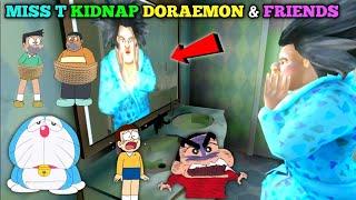 MISS T KE BAAL GLUE SE CHIPKA DIYE  SCARY TEACHER Kidnap Doraemon Nobita Shinchan and his Friends