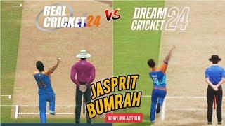 Jasprit Bumrah Bowling Action Comparison  Real Cricket 24 Vs Dream Cricket 24  RC 24 vs DC 24