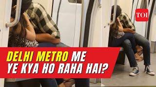 Couple Kissing in Delhi Metro Again DMRC Warning Seems to Have No Effect