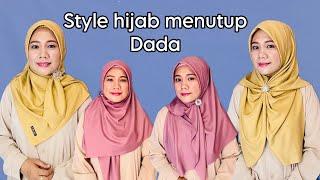 Tutorial hijab segi empat menutup dada simple & cantik kondangan  #hijab #style #subscribe