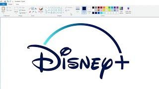 How to draw the Disney+ logo using MS Paint  How to draw the Disney Plus logo using MS Paint