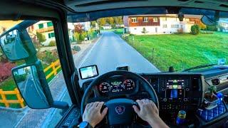 ASMR  POV Truck Driving 2023 Scania  Switzerland Beautiful View  4k New Gopro