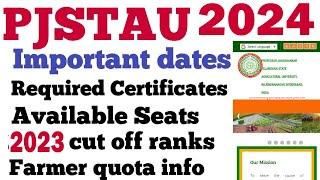 PJTSAU 2024 Agriculture Courses Counselling information  TG EAPCET 2024 BIPC COUNSELLING