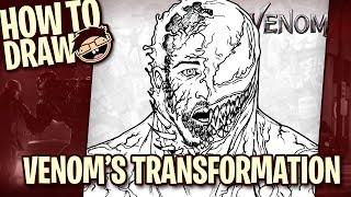 How to Draw VENOMS TRANSFORMATION Venom 2018  Narrated Easy Step-by-Step Tutorial