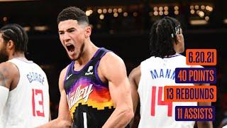 OTD in Phoenix Suns History Devin Booker records 40-point triple-double to win Game 1 of 2021 WCF.