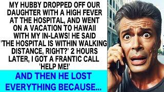 My hubby left our feverish daughter at the hospital went to HawaiiBut he lost everything becaus