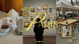 4 days in Paris travel vlog 2024 - museums cafes flea market bakeries le marais solo in paris