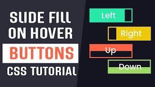 Slide Fill on Hover Buttons CSS  CSS Buttons Effects  CSS Tutorials