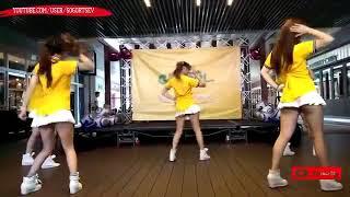 beautiful Chinese girl oops dance in mini skirt