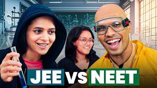 JEE vs NEET  Toppers Go Back To School  Who Wins? ft @Mythpat @urmilaaa