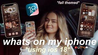 WHATS ON MY iPHONE 15 PRO USING NEW iOS 18  customize your phone using iOS 18 *fall themed*