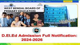 D. El. Ed  admission 2024-2026  West Bengal D. El. Ed colleges  Online application process 