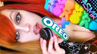 ASMR  Peeps Oreo  Cookie Mouth Sounds Eating Chewing Food Candy Yummy 