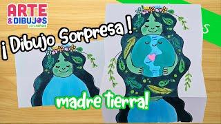 Como dibujar a la MADRE TIERRA  Arte y Dibujos para Niños