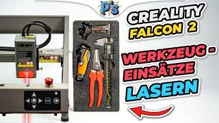 CREALITY FALCON 2 Werkzeugeinsätze selber herstellen? TEST  Lasergravierer Review 2023