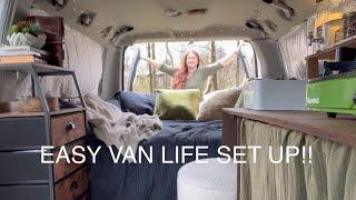 Living in a van  Van Build series Part 5 Full Tour  Simple Van Life Set up #vanlife #build #ford