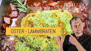Zarte Rosa Lammschulter in der Kräuterkruste perfekt zum Osterfest