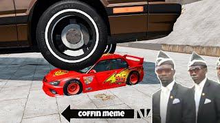 Lightning MCQUEEN COFFIN ON FUNERAL MEME COMPILATION  ASTRONOMIA SONG  BeamNG Drive  Derby