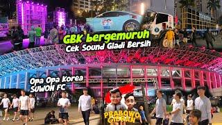 Gemuruh Stadion GBK Cek sound Super Clarrity kampanye Akbar Prabowo Gibran ketemu opa Korea