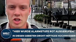 DEUTSCHLAND Hier wurde Alarmstufe Rot ausgerufen In diesen Gebieten droht heftiges Hochwasser