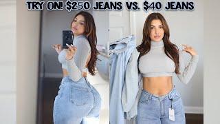 $250 JEANS VS. $40 JEANS TRY ON Before investing in denim watch. AG Jeans  HoneyBum *Giveaway