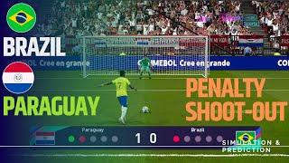 Penalty shootout  Brazil - Paraguay  AMERICA CUP 2024  Video game simulation
