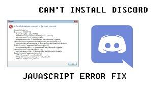 How to fix Discord installation Javascript error