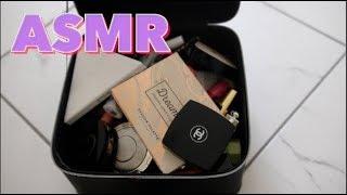 Trying out ASMR  Makeup rummaging tapping scratching lip gloss noises etc.