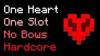 Can You Beat Hardcore Minecraft With 1 Heart 1 Slot & No Bow?