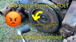 VW Beetle GLAND NUT flywheel BOLT removal HOW TO