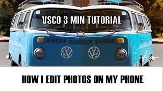 How I edit photos on my phone VSCO TUTORIAL