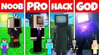 Minecraft Battle NOOB vs PRO vs HACKER vs GOD TV MAN SKIBIDI BASE BUILD CHALLENGE Animation