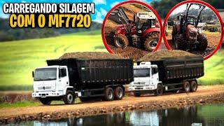 CARREGANDO silagem com o MF7720