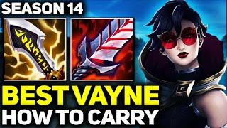 How to Carry 1v9 Vayne Gameplay - RANK 1 BEST VAYNE IN THE WORLD  Season 14 League of Legends
