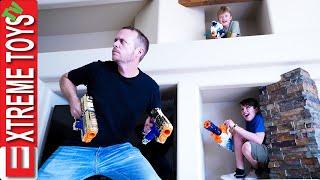 Sneak Attack Payback on Dad Ethan and Cole Family X-Shot Blaster Battle