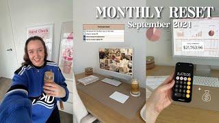 SEPTEMBER MONTHLY RESET  budgeting high spend month  setting goals + monthly reflection 