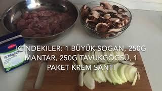 Soslu Mantarli Tavuk  Pratik hizli cok lezzetli yemek