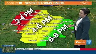 Tornado Watch issued for central Ohio through 7 p.m. Wednesday