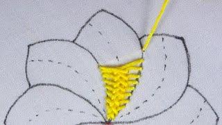 New Hand Embroidery ladder stitch variation amazing flower design with easy following tutorial