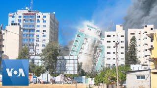 Israel Flattens Gaza Building Hosting AP Al-Jazeera in Airstrike