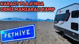 Sonbahar Yağmurlarında Kamp Fethiye Karaot Plajında Karavan Kampı