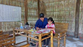 Uncle Dong installed the water tank. Ngoc Han is making progress in her studies.