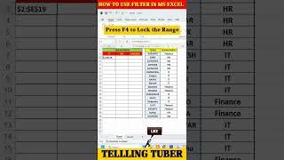 Excel FILTER Function Hidden tricks and tips for advanced data analysis in Hindi #telllingtuber
