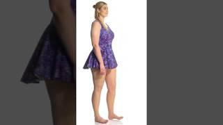 T.H.E. Plus Size Mastectomy Galaxy Swimdress  SwimOutlet.com