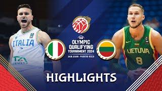 Lithuania  too strong for Italy  in Semi-Finals  Highlights  FIBA OQT 2024 Puerto Rico