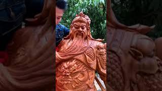 Amazing wooden art and design #08  Wooden art of Guan Yu statue