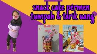 #DIY #snackcake #birthday  SNACK CAKE PERMEN TUMPAH DAN TARIK UANG  SNACK TOWER